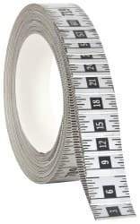 Made in USA - 60 Ft. Long x 1 Inch Wide, 1/16 Inch Graduation, Silver, Mylar Adhesive Tape Measure - Reads Right to Left, Horizontal Scale - Best Tool & Supply