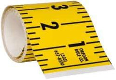 Made in USA - 7.5 Ft. Long x 3 Inch Wide, 1/4 Inch Graduation, Yellow, Mylar Adhesive Tape Measure - Reads Right to Left, Horizontal Scale - Best Tool & Supply