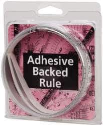 Made in USA - 3 m Long x 1/2 Inch Wide, 1/16 Inch Graduation, White, Mylar Adhesive Tape Measure - Reads Right to Left, Horizontal Scale - Best Tool & Supply