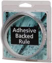 Made in USA - 4 m Long x 1/2 Inch Wide, 1/16 Inch Graduation, White, Mylar Adhesive Tape Measure - Reads Right to Left, Horizontal Scale - Best Tool & Supply