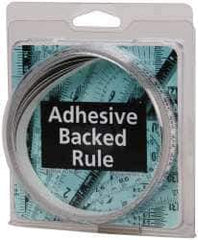 Made in USA - 4 m Long x 1/2 Inch Wide, 1/16 Inch Graduation, White, Mylar Adhesive Tape Measure - Reads Right to Left, Horizontal Scale - Best Tool & Supply