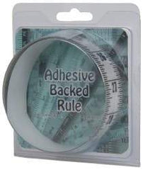 Made in USA - 6 Ft. Long x 1-1/4 Inch Wide, 1/16 Inch Graduation, Clear, Mylar Adhesive Tape Measure - Reads Top to Bottom, Vertical Rules - Best Tool & Supply