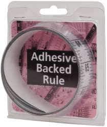 Made in USA - 6 Ft. Long x 1-1/4 Inch Wide, 1/16 Inch Graduation, Silver, Mylar Adhesive Tape Measure - Reads Top to Bottom, Vertical Rules - Best Tool & Supply