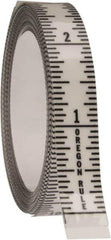 Made in USA - 12 Ft. Long x 1/2 Inch Wide, 1/16 Inch Graduation, Clear, Mylar Adhesive Tape Measure - Reads Bottom to Top, Vertical Rules - Best Tool & Supply