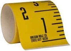 Made in USA - 6 Ft. Long x 3 Inch Wide, 1/4 Inch Graduation, Yellow, Mylar Adhesive Tape Measure - Reads Bottom to Top, Vertical Rules - Best Tool & Supply