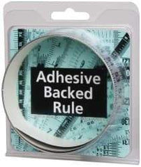 Made in USA - 3 Ft. Long x 1 Inch Wide, 1/8 Inch Graduation, Silver, Mylar Adhesive Tape Measure - Reads Right to Left, Horizontal-Half Scale - Best Tool & Supply