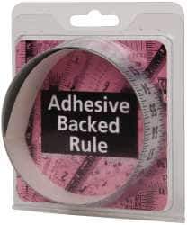 Made in USA - 3 Ft. Long x 1 Inch Wide, 1/8 Inch Graduation, Silver, Mylar Adhesive Tape Measure - Reads Bottom to Top, Vertical-Half Scale - Best Tool & Supply