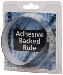 Made in USA - 3 Ft. Long x 1 Inch Wide, 1/8 Inch Graduation, Silver, Mylar Adhesive Tape Measure - Reads Right to Left, Vertical-Half Scale - Best Tool & Supply