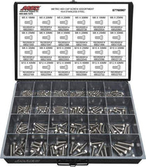 Value Collection - 330 Piece Stainless Steel Hex Head Cap Screws - M5 to M12 Thread, 18-8 - Best Tool & Supply