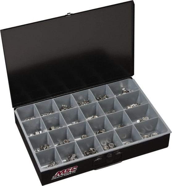 Value Collection - M3x0.50 to M16x2 Thread, 1,680 Piece Stainless Steel Nut & Washer Assortment - Grade 18-8 - Best Tool & Supply