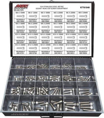 Value Collection - 240 Piece Stainless Steel Socket Head Cap Screws - M6 to M12 Thread, 18-8 - Best Tool & Supply