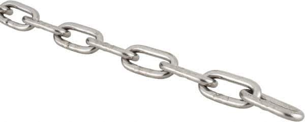 Campbell - 5/32" Welded Stainless Steel Chain - 410 Lb Capacity, Stainless Steel, Bright Finish - Best Tool & Supply