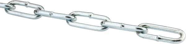 Campbell - #1 Welded Straight Link Coil Chain - 370 Lb Capacity, Steel, Zinc Plated Finish - Best Tool & Supply