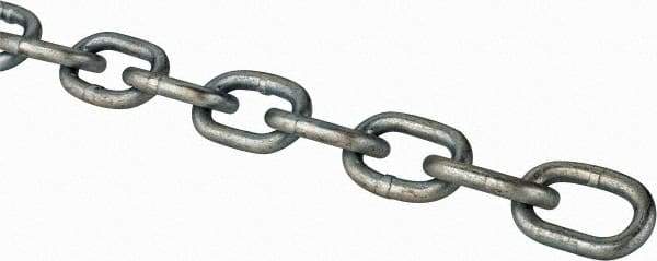 Peerless Chain - #2/0 Welded Passing Link Chain - 450 Lb Capacity, Steel, Zinc Plated Finish - Best Tool & Supply