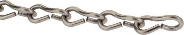 Made in USA - 0.105" Diam Stainless Steel Single Jack Chain - 30 Lb Load Limit, 16 Links per Foot, #12 - Best Tool & Supply