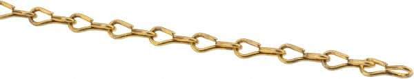 Made in USA - 0.034" Diam Brass Single Jack Chain - 2 Lb Load Limit, 40 Links per Foot, #20 - Best Tool & Supply