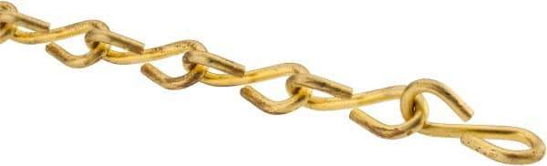 Made in USA - 0.135" Diam Brass Single Jack Chain - 34 Lb Load Limit, 13 Links per Foot, #10 - Best Tool & Supply