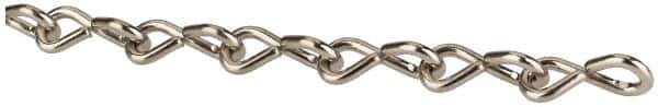 Made in USA - 0.034" Diam Steel Single Jack Chain - 3 Lb Load Limit, #20, Nickel Plated Finish - Best Tool & Supply