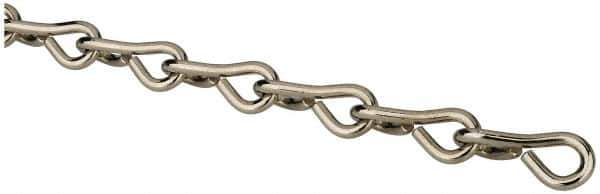 Made in USA - 0.105" Diam Steel Single Jack Chain - 29 Lb Load Limit, #12, Nickel Plated Finish - Best Tool & Supply