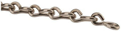 Made in USA - 0.192" Diam Steel Single Jack Chain - 88 Lb Load Limit, #6, Nickel Plated Finish - Best Tool & Supply