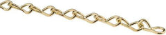 Made in USA - 0.08" Diam Steel Single Jack Chain - 16 Lb Load Limit, #14, Brass Plated Finish - Best Tool & Supply