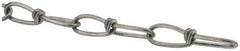 Peerless Chain - 0.12" Diam Steel Double Loop Chain - 200 Lb Load Limit, #1/0, Zinc Plated Finish, 1.78" Inside Length - Best Tool & Supply