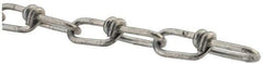 Campbell - 0.135" Diam Steel Double Loop Chain - 256 Lb Load Limit, #2/0, Hot Galvanized Finish, 2.17" Inside Length - Best Tool & Supply