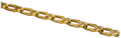 Made in USA - 0.023" Diam Brass Plumber's Safety Chain - 30 Lb Load Limit, #1/0, Standard Finish, 0.55" Inside Length - Best Tool & Supply