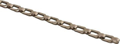 Made in USA - 0.018" Diam Brass Plumber's Safety Chain - 23 Lb Load Limit, #2/0, Nickel Plated Finish, 0.55" Inside Length - Best Tool & Supply