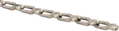 Made in USA - 0.028" Diam Brass Plumber's Safety Chain - 40 Lb Load Limit, #1, Nickel Plated Finish, 0.65" Inside Length - Best Tool & Supply