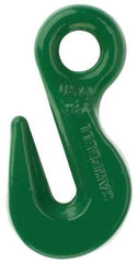 Campbell - 4,300 Lb Capacity, Chain Grade 100, Alloy Steel Eye Hook - 0.37" Hook Throat, 2-1/2" Reach, 0.56" Eye ID, 9/32" Chain Diam, 3.69" OAL - Best Tool & Supply