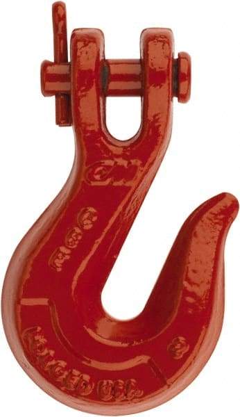 CM - 1/4 Inch Chain Diameter, Grade 80 Clevis Hook - 3,500 Lbs. Load Capacity, 5/16 Inch Inside Diameter, 21/64 Inch Pin Diameter, 3/8 Inch Hook Throat, 1-15/16 Inch Hook Width - Best Tool & Supply