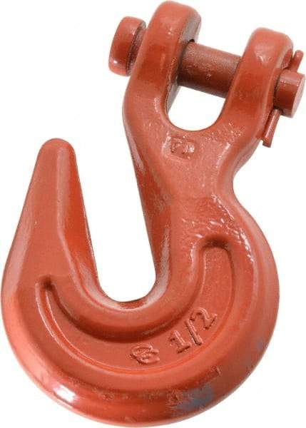 Campbell - 1/2 Inch Chain Diameter, Grade 70 Clevis Hook - 12,000 Lbs. Load Capacity, 21/32 Inch Inside Diameter, 21/32 Inch Pin Diameter, 9/16 Inch Hook Throat - Best Tool & Supply