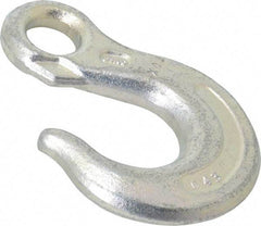 CM - 5,400 Lb Capacity, Chain Grade 43, Carbon Steel Eye Hook - 3-1/4" Reach, 11/16" Eye ID, 3/8" Chain Diam - Best Tool & Supply