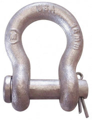 CM - 7/8" Nominal Chain Size, 7 Ton Carbon Steel Loose Anchor Shackle - 7/8" Diam, 1" Pin Diam, 3-1/8" High x 1-7/16" Wide Inside Jaw, 2-1/16" Inside Width, 2" Max Body Thickness - Best Tool & Supply