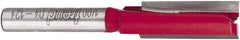 Freud - 3/8" Diam, 1/4" Shank Diam, 1" Length of Cut, 2 Flute Double Edge Straight Router Bit - 2-1/2" Overall Length, Carbide Tipped - Best Tool & Supply