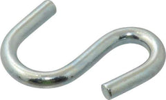 Campbell - Trade Size #62, Carbon Steel Zinc Plated S-Hook - 95 Lb Capacity, 0.175" Wire, 1-3/8" OAL - Best Tool & Supply