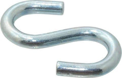 Campbell - Trade Size #80, Carbon Steel Zinc Plated S-Hook - 160 Lb Capacity, 1/4" Wire, 1-3/32" OAL - Best Tool & Supply