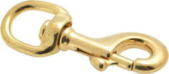 Value Collection - 3-1/8" Long Oval Swivel Eye Bolt Snap - Solid Brass with 5/16" Snap Opening - Best Tool & Supply