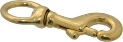 Value Collection - 3-1/8" Long Oval Swivel Eye Bolt Snap - Solid Brass with 5/16" Snap Opening - Best Tool & Supply