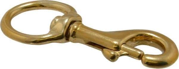 Value Collection - 3-5/8" Long Oval Swivel Eye Bolt Snap - Solid Brass with 3/8" Snap Opening - Best Tool & Supply