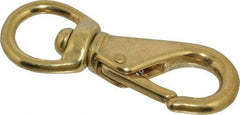 Value Collection - 3-1/4" Long Swivel Eye Boat Snap - Solid Brass with 3/8" Snap Opening - Best Tool & Supply