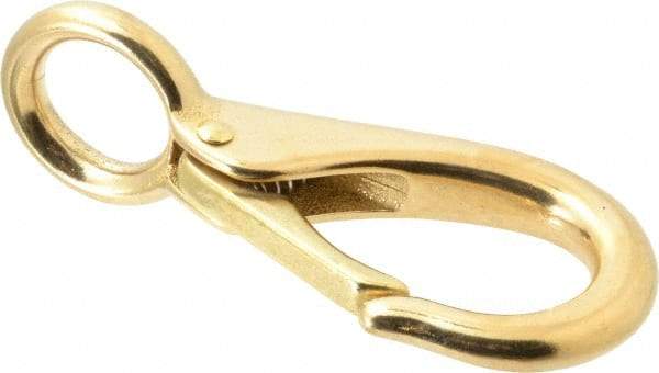 Value Collection - 3-7/8" Long Fixed Eye Boat Snap - Solid Brass with 5/8" Snap Opening - Best Tool & Supply