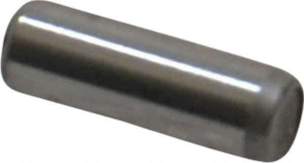 Unbrako - 1/8" Diam x 3/8" Pin Length Grade 8 Alloy Steel Oversized Dowel Pin - C 60 (Surface) & C 50-58 Hardness, 1,845 Lb Breaking Strength, 1 Beveled & 1 Rounded End - Best Tool & Supply