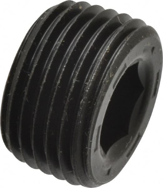Unbrako - 3/4-18, 13/32" OAL, Alloy Steel Socket Pressure Plug - 7/8" Taper per Foot, 5/16" Hex Key - Best Tool & Supply