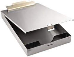 Saunders - 13-3/8 Inch Long x 9 Inch Wide x 1 Inch High, Clip Board - Silver - Best Tool & Supply