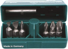 Wiha - 6 Piece, 1/4" Drive Screwdriver Insert Bit Set - #0 to #3 Phillips, 4.5 & 6mm Slotted - Best Tool & Supply