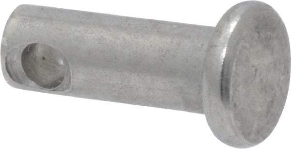 Made in USA - 3/16" Pin Diam, 1/2" OAL, Standard Clevis Pin - 3/32" Hole, 13/32" Usable Length, Uncoated Stainless Steel - Best Tool & Supply