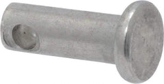 Made in USA - 3/16" Pin Diam, 1/2" OAL, Standard Clevis Pin - 3/32" Hole, 13/32" Usable Length, Uncoated Stainless Steel - Best Tool & Supply