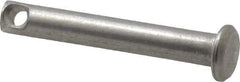 Made in USA - 3/16" Pin Diam, 1-1/4" OAL, Standard Clevis Pin - 3/32" Hole, 1-5/32" Usable Length, Uncoated Stainless Steel - Best Tool & Supply